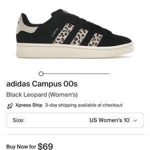 Adidas Black and Cream Sneakers Campus 00s